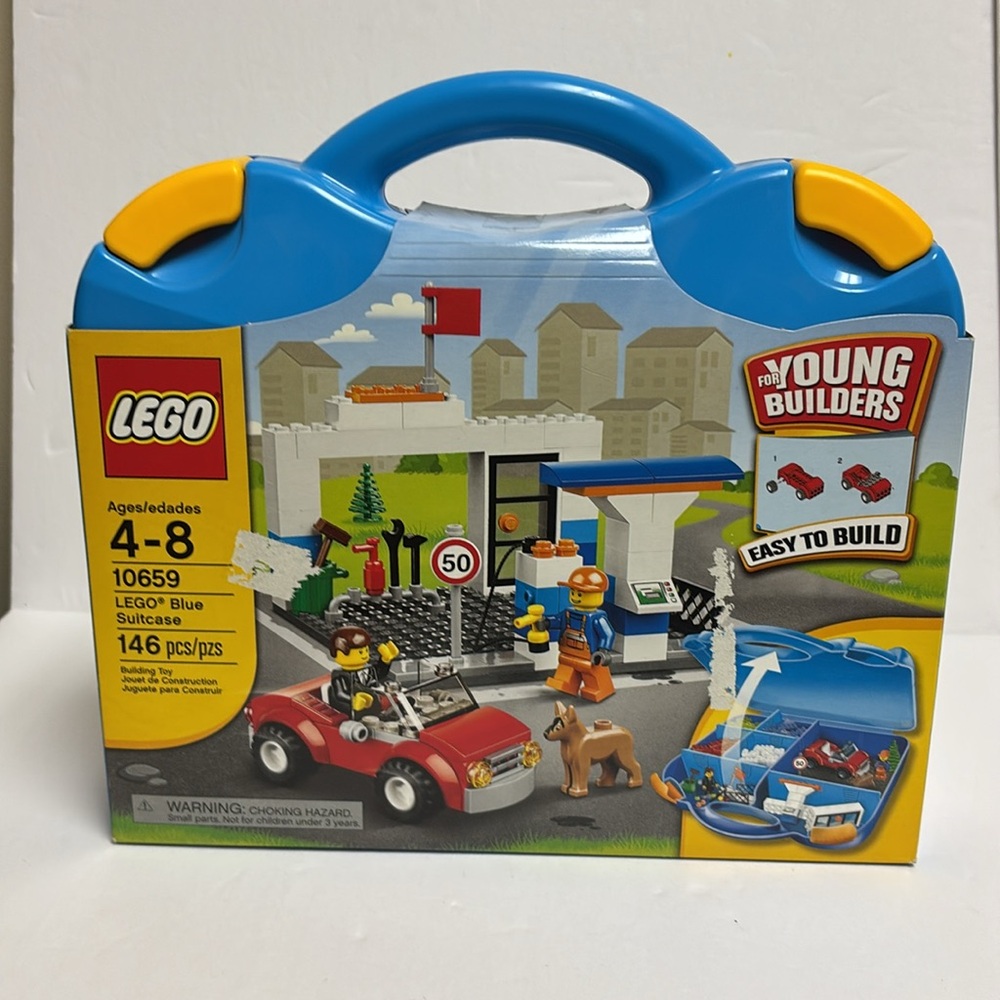 Lego For Young Builders Lego Blue Suitcase 10659 (Retired) NWT
